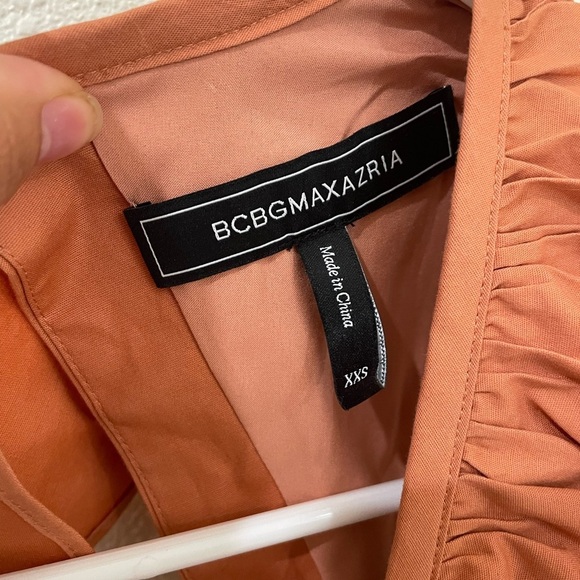 BCBGMAXAZRIA Women’s Peach Ruffle Romper Size XXS - Picture 10 of 14